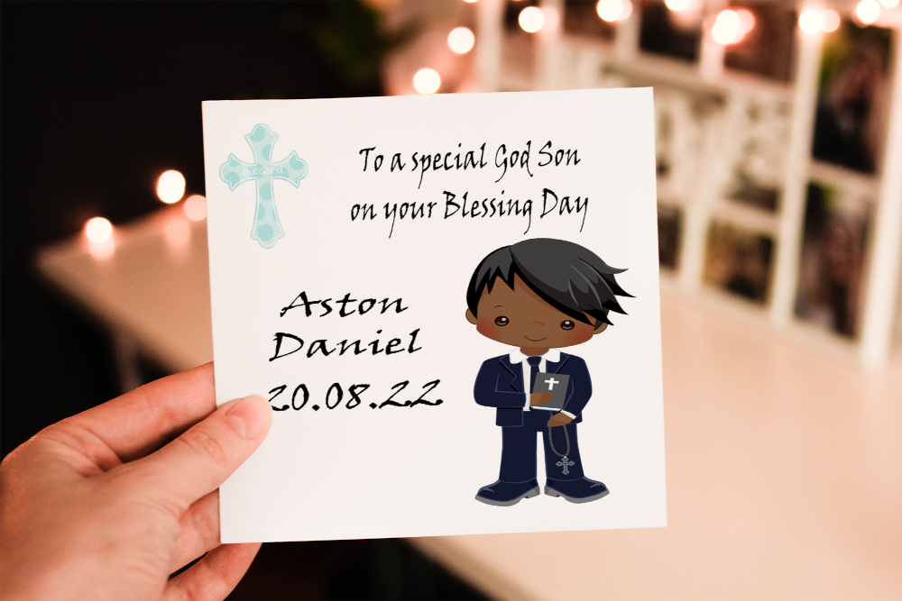 God Son Blessing Day Card, Congratulations for Naming Day